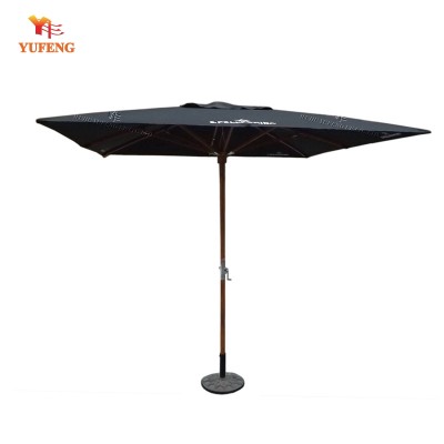 Advertising wooden parasol for restaurant