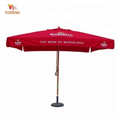 3m*3m wooden frame garden parasol with customized logo